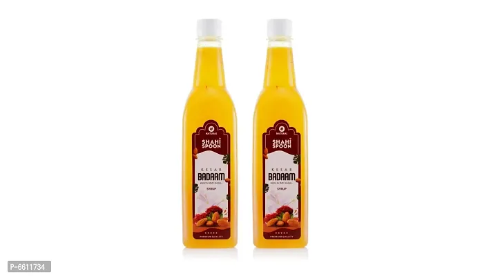 Kesar Badaam Mocktail  Syrup  Sharbat -BUY 1 GET 1 FREE, Pack Of 2, 735 ml Each-thumb0