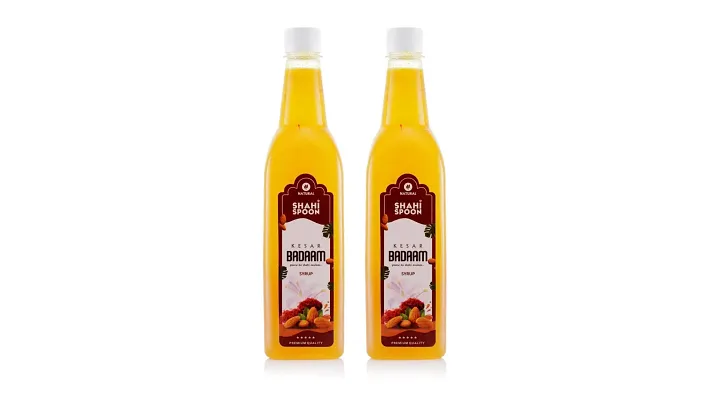 Kesar Badaam Mocktail  Syrup  Sharbat -BUY 1 GET 1 FREE, Pack Of 2, 735 ml Each