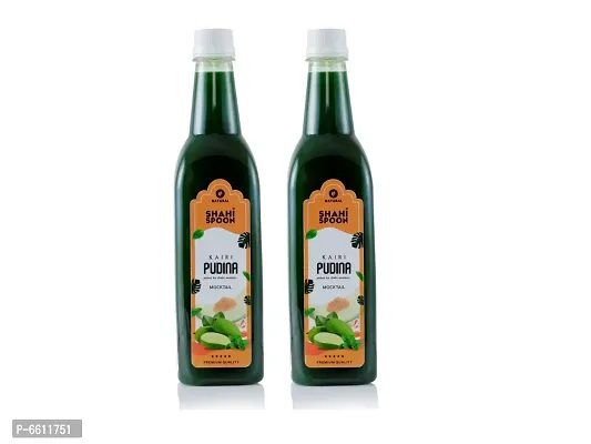Kairi Pudina Mocktail  Syrup  Sharbat -BUY 1 GET 1 FREE, Pack Of 2, 735 ml Each-thumb0