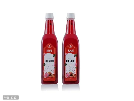 Gulab Gulkand Mocktail  Syrup  Sharbat -BUY 1 GET 1 FREE, Pack Of 2, 735 ml Each-thumb0