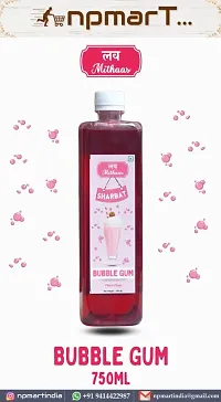Love Mithaas Pinkish Colour Bubble Gum Flavor Sharbat l Mocktail l Syrup, 750ML-thumb1