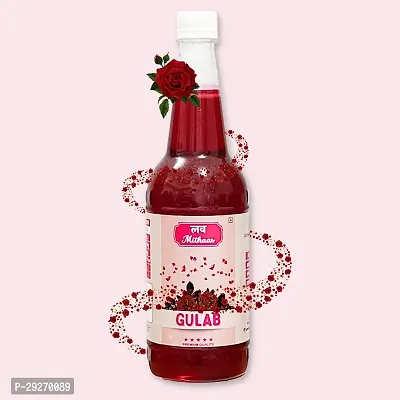 Love Mithaas Gulab l Rose Sharbat l Syrup l Mocktail, Refreshing  Cool Drink, 750ml-thumb0