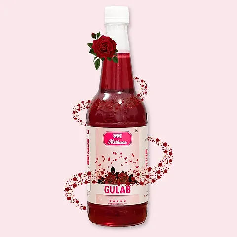 Love Mithaas Gulab l Rose Sharbat l Syrup l Mocktail, Refreshing  Cool Drink, 750ml