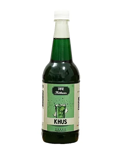 Love Mithaas Khus Sharbat l Syrup l Mocktail, Refreshing  Cool Drink, 750ml