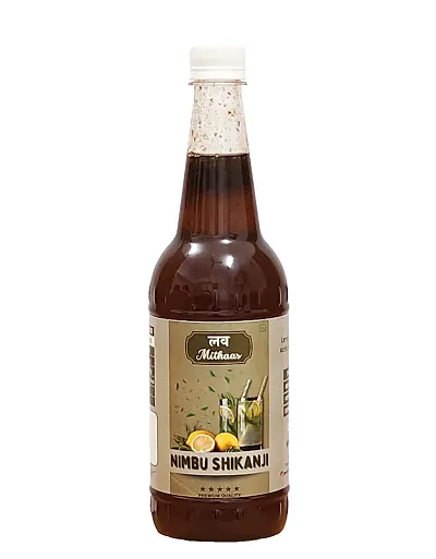 Love Mithaas Nimbu Shikanji l Lemon Shikanji Mocktail l Sharbat l Syrup, Refreshing  Cool Drink, 750ml