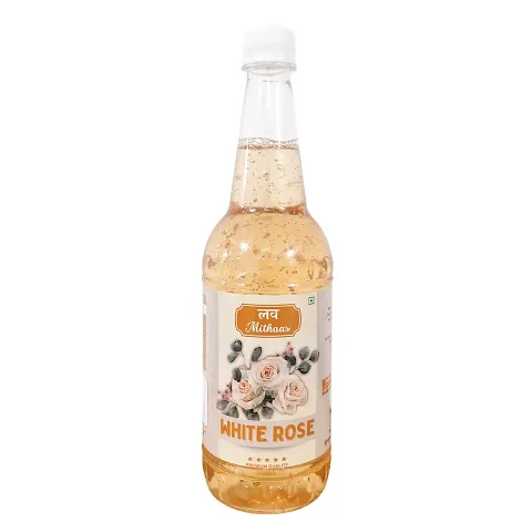 Love Mithaas White Rose Sharbat l Syrup l Mocktail, Refreshing  Cool Drink, 750ml