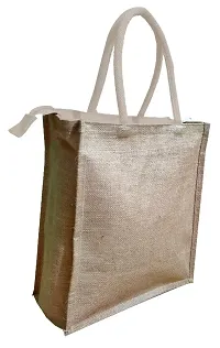Eco-friendly jute Lunch bags with Zipper (Pack of 3)-thumb2