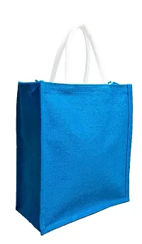 Eco-friendly jute Lunch bags with Zipper (Pack of 3)-thumb3