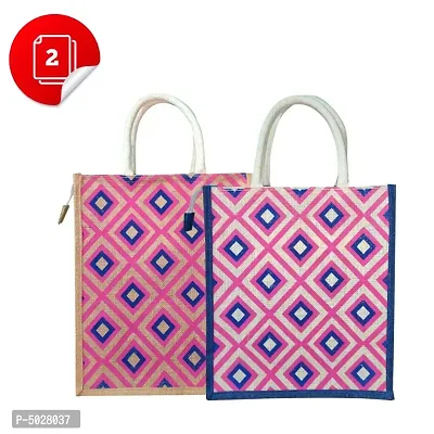 Eco-friendly jute shopping bags (Pack of 2)-thumb0