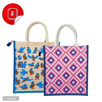 Eco-friendly jute shopping bags (Pack of 2)-thumb0