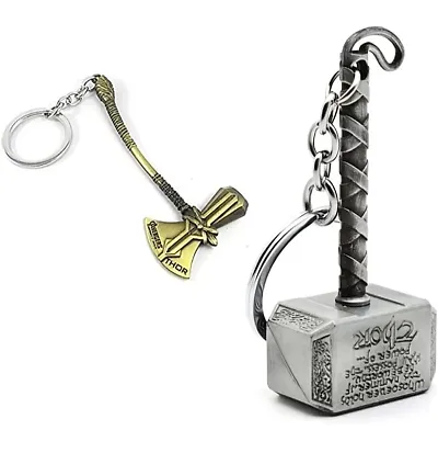 UNIQUE MART Combo Thor Infinity War Hammer Thor Axe hammer Keychain Marvel Keychain