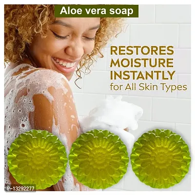 Aloe Vera Soap With Papaya Extract-100 Grams Each, Pack Of 3-thumb0