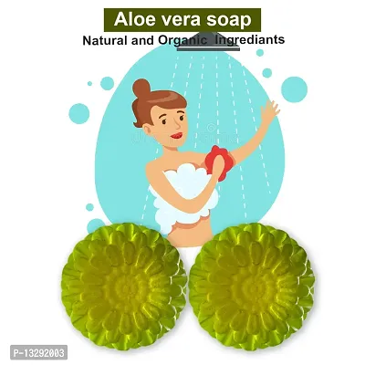 Soothing Aloe Vera Soap For Sensitive Skin - Pack Of 2, 100 Grams Each-thumb0