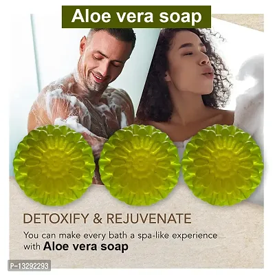 Aloe Vera Soap With Basil Oil-100 Grams Each, Pack Of 3-thumb0