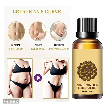 Ginger Essential Oil Ginger Oil Fat Loss Fat Burning Oil, Slimming Oil, Fat Burner,Anti Cellulite And Skin Toning Slimming Oil For Stomach, Hips And Thigh Fat Loss-thumb0