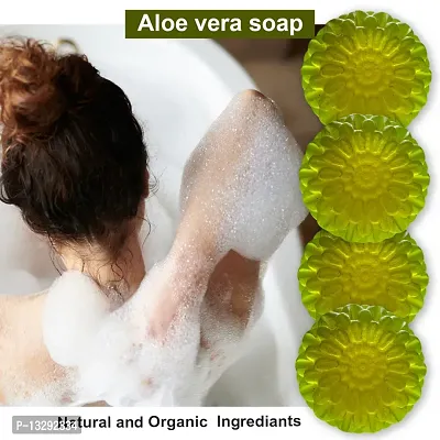 Refreshing Aloevera Soap With Peppermint Oil-100 Grams Each, Pack Of 4-thumb0