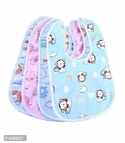 Kids Soft Cotton Baby Bibs for Infants and Toddlers (Multi, Set of 4