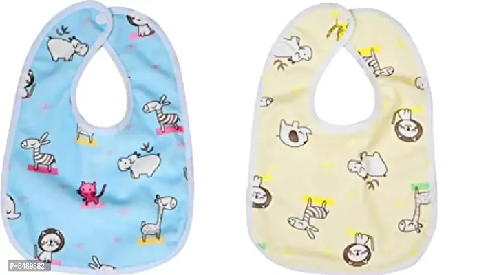 Kids Soft Cotton Baby Bibs for Infants and Toddlers (Multi, Set of 2)