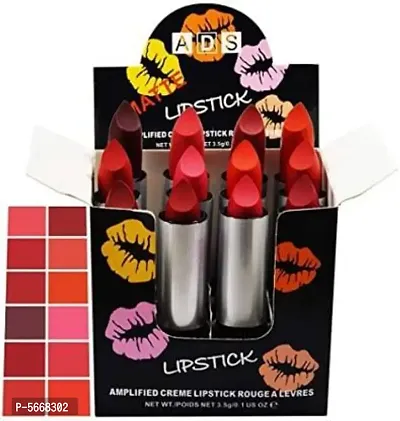 ADS Waterproof Creamy Matte Lipstick -Set Of 12 - (Multicolour 1.5 ml)