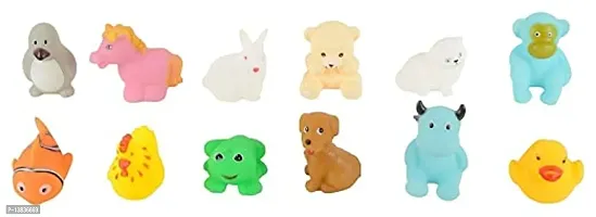 Plastic Fun Bath Time Chu Chu Colorful Animal Shape Toy for Toddlers,6 Pcs Bath Toy for New Born Babies-thumb2