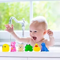 Plastic Fun Bath Time Chu Chu Colorful Animal Shape Toy for Toddlers,6 Pcs Bath Toy for New Born Babies-thumb4