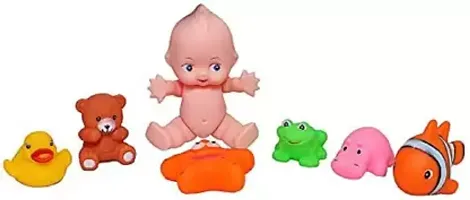 Toys Animal 5 pcs Pack for Infants. The Sweet Musical Sound of The Squeezy Toy Makes Kids Happy and Makes Their Childhood Fun Filled-thumb2