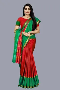 Ditya Fashion Women's Soft Cotton Silk Daily Use Saree With Blouse (red)-thumb1