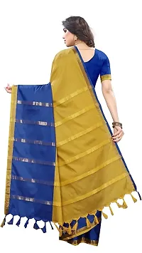 Ditya Fashion Women's Soft Plain Cotton Silk Saree With Blouse Piece (gold)-thumb4