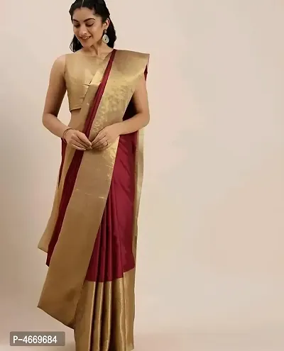 Stylish Multicoloured Cotton Silk Saree with Blouse piece For Women-thumb0