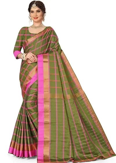 Elegant Silk Solid Saree with Blouse piece