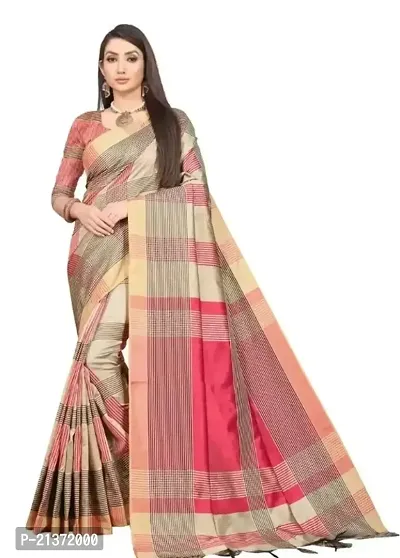 Stylish Multicoloured Cotton Silk Saree with Blouse piece For Women