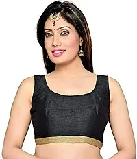 Ditya Fashion Women's Cotton Silk Woven Saree with Blouse Piece (Black)-thumb3