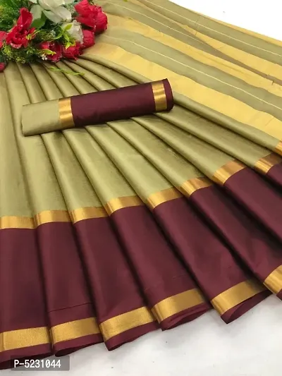 Beautiful Cotton Silk Saree with Blouse piece-thumb0