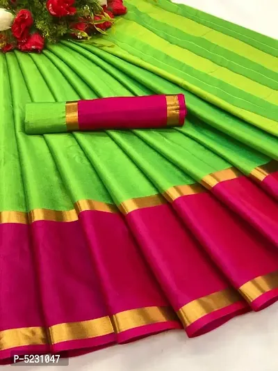 Beautiful Cotton Silk Saree with Blouse piece-thumb0