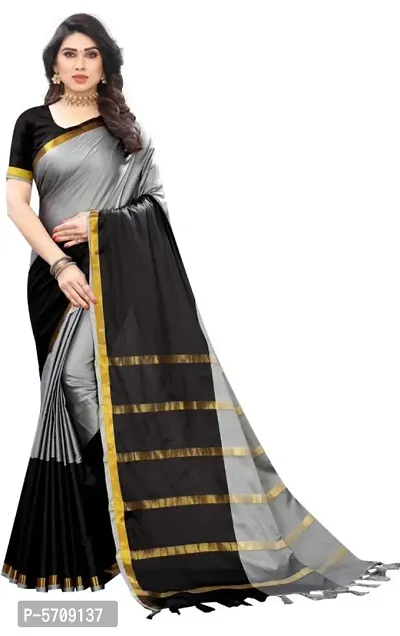 Beautiful Cotton Silk Saree with Blouse piece-thumb0