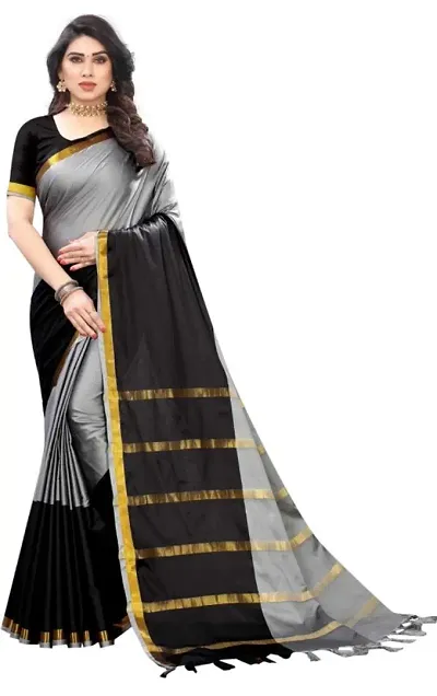 Stylish Silk Self Pattern Saree with Blouse piece