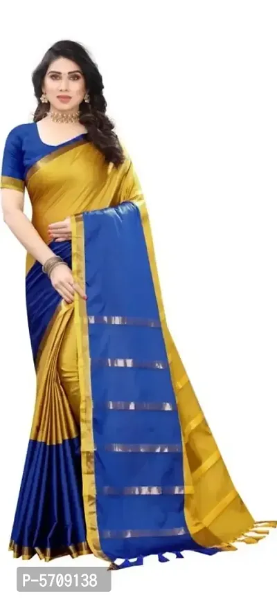 Beautiful Cotton Silk Saree with Blouse piece-thumb0