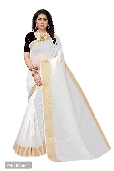 Trendy Women Cotton Saree with blouse Piece-thumb0