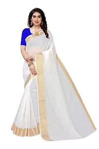 Trendy Women Cotton Saree with blouse Piece-thumb1