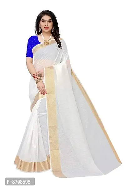 Trendy Women Cotton Saree with blouse Piece-thumb0