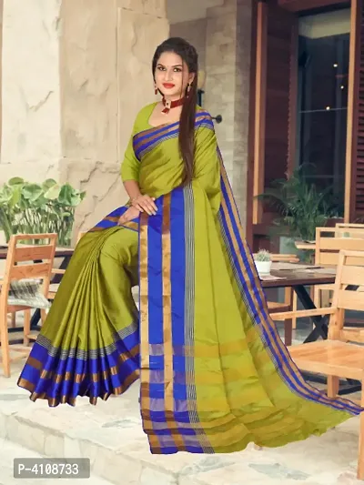 Beautiful Linen Saree With Blouse Piece-thumb0