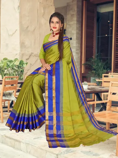 New Trendy Linen Checked Sarees with Blouse Piece