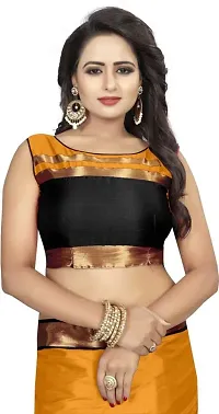 New look Jute Silk Saree with Blouse piece-thumb3