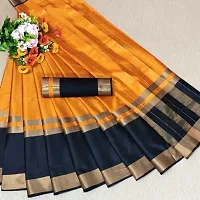 New look Jute Silk Saree with Blouse piece-thumb2