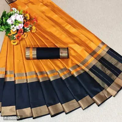 New look Jute Silk Saree with Blouse piece-thumb3