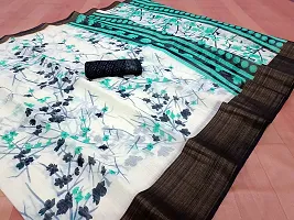 Cotton Printed Saree With Blouse Pieces-thumb1