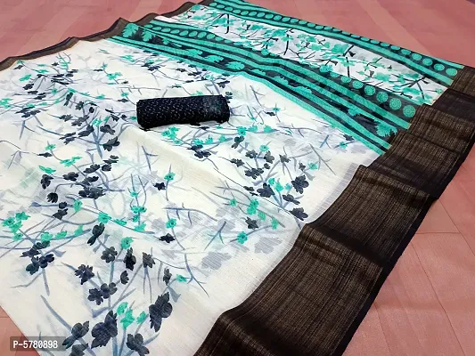 Cotton Printed Saree With Blouse Pieces-thumb2