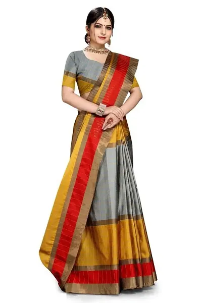 Classic Art Silk Checked Saree with Blouse piece