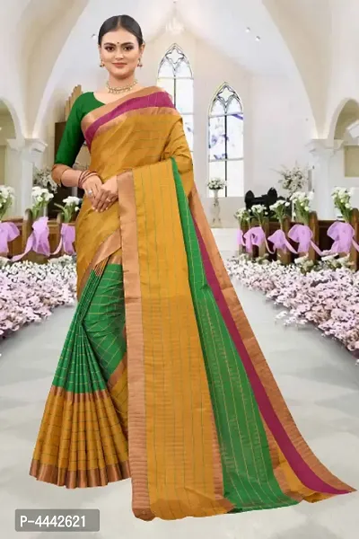 Multicoloured Art Silk Saree with Blouse piece