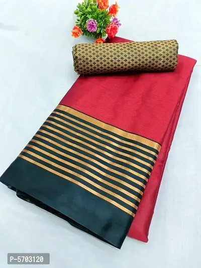 Latest Attractive Cotton Silk Saree with Blouse piece-thumb0